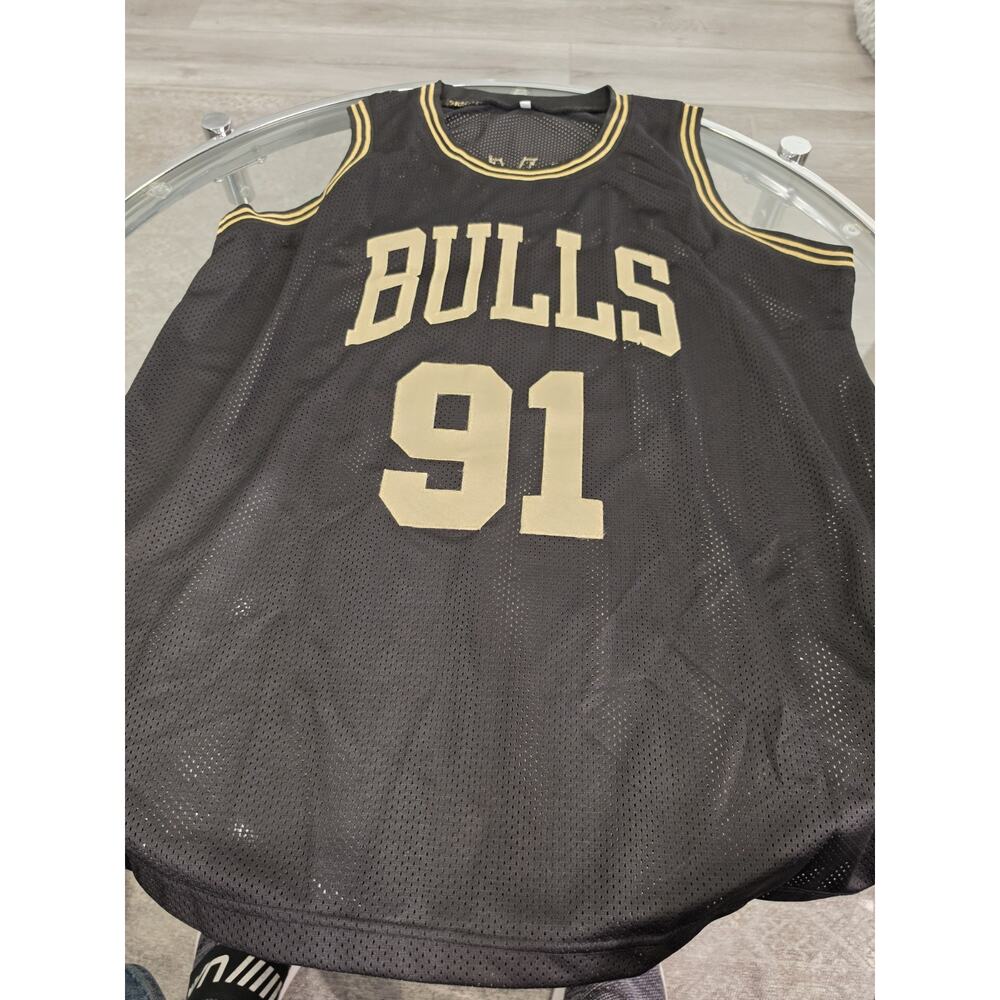 Dennis Rodman Autographed/Signed Jersey Jsa Black Custom Jersey View 5